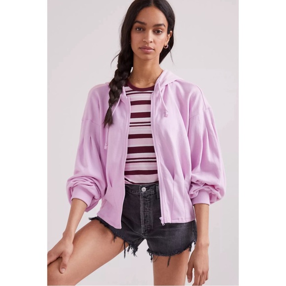 Anthropologie Maeve Cary Darted Zip-Up Hoodie NWT Size Large and Xtra Small - Picture 4 of 15